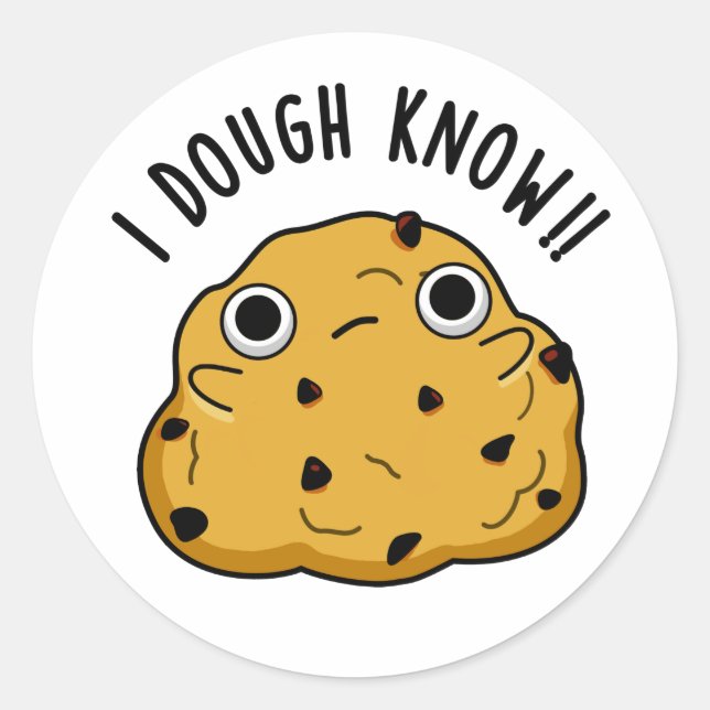 Sticker Rond Je Connais Dough Pun À Cuisson Drôle (Devant)