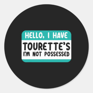 Sticker Rond Je Connais Le Syndrome Tourette Et Le Ruban Turquo