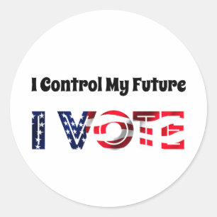 Sticker Rond Je contrôle mon avenir - Je vote
