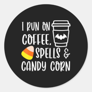 Sticker Rond Je cours sur les épices de café et de bonbons de m