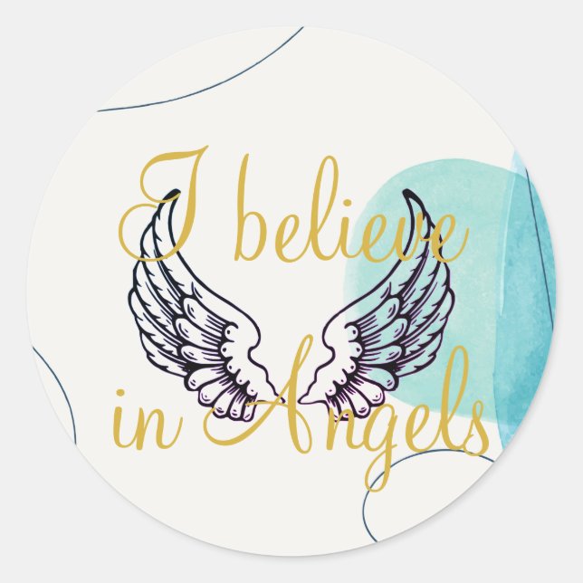 Sticker Rond Je crois aux anges Abstraits en arrière (Devant)