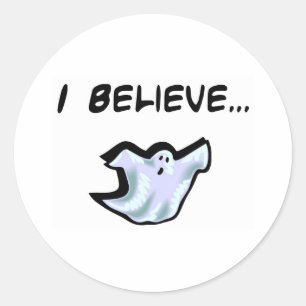 Sticker Rond Je crois aux fantômes