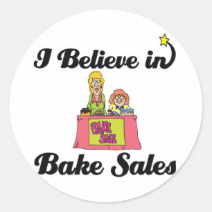 Sticker Rond je crois aux ventes de gâteaux
