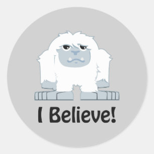 Sticker Rond Je Crois ! Cute Yeti