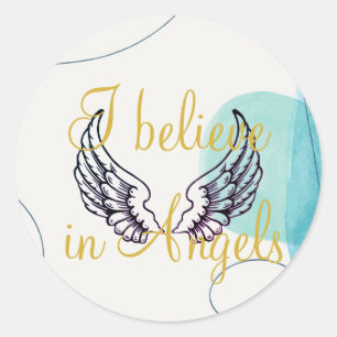 Sticker Rond Je crois en les anges Abstraits