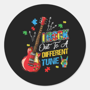 Sticker Rond Je déchire sur un air différent Autisme Sensibilis