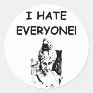 Sticker Rond je déteste chacun
