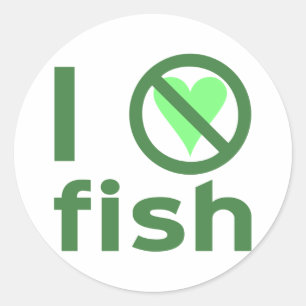 Sticker Rond Je déteste le poisson