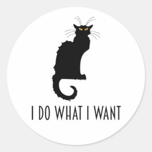 Sticker Rond Je Fais Ce Que Je Veux Drôle Chat Conversation Noi
