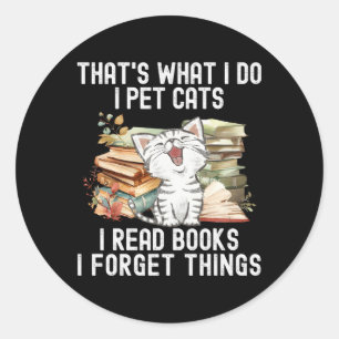 Sticker Rond Je Fais Des Chats Pour Animaux De Compagnie Je Lis