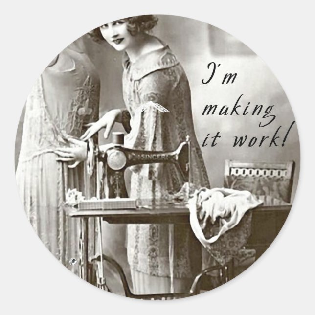 Sticker Rond Je fais en sorte que ça marche (Devant)