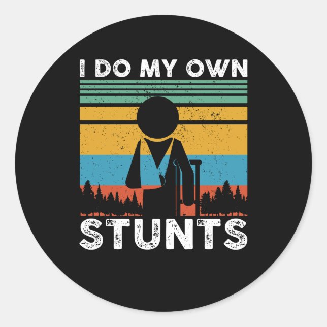 Sticker Rond Je Fais Mes Propres Têtes Accident Sport (Devant)