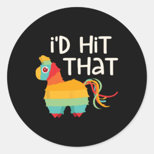 Sticker Rond Je frapperais cette chemise du parti Pinata Cinco
