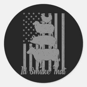 Sticker Rond Je Fumerais Ce Grillage Drôle Je Fumerais Que Nous