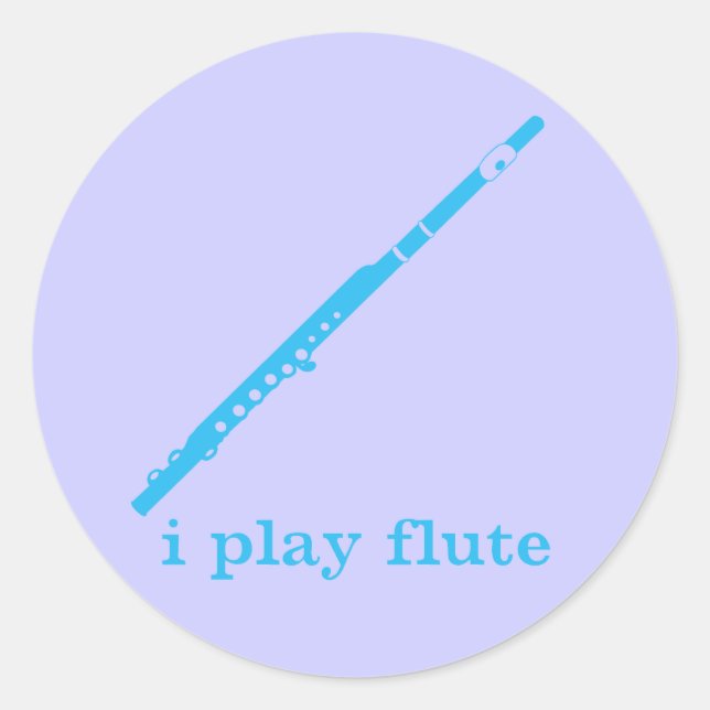 Sticker Rond Je joue à la flute (Devant)
