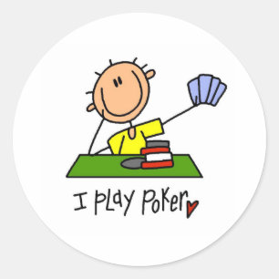 Sticker Rond Je joue au poker