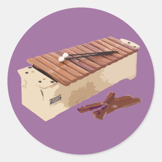 Sticker Rond Je Joue Au Xylophone ! (Devant)