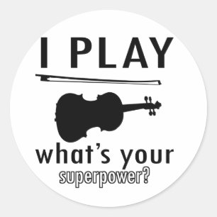 Sticker Rond Je joue du violon