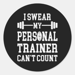 Sticker Rond Je jure mon formateur personnel ne peut pas compte
