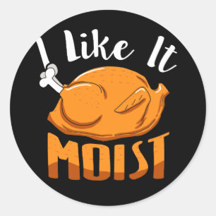 Sticker Rond Je L'Aime Humist Funny Thanksgiving Turquie