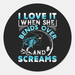 Sticker Rond Je L'Aime Quand Elle S'Enfonce Et Crie Pêche