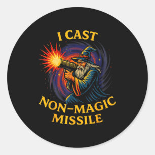 Sticker Rond Je lance un missile non magique Parodie de sorcier