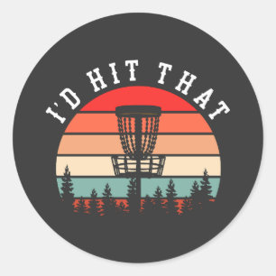 Sticker Rond Je le ferais Funny Retro Disc Golf
