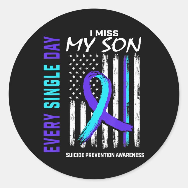 Sticker Rond Je Manque Mon Fils Sensibilisation À La Prévention (Devant)