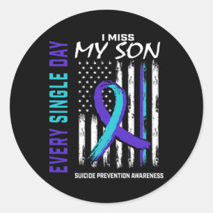 Sticker Rond Je Manque Mon Fils Sensibilisation Au Suicide Prév