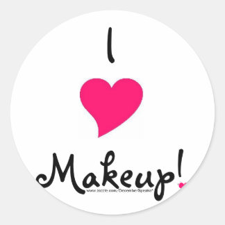 Sticker Rond Je me maquille du coeur !