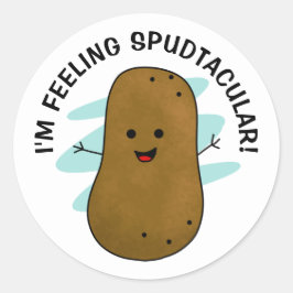 Sticker Rond Je me sens Spudtaculaire Patate