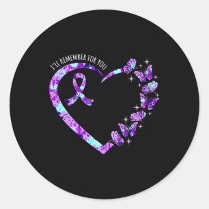 Sticker Rond Je me souviendrai de vous La conscience d'Alzheime