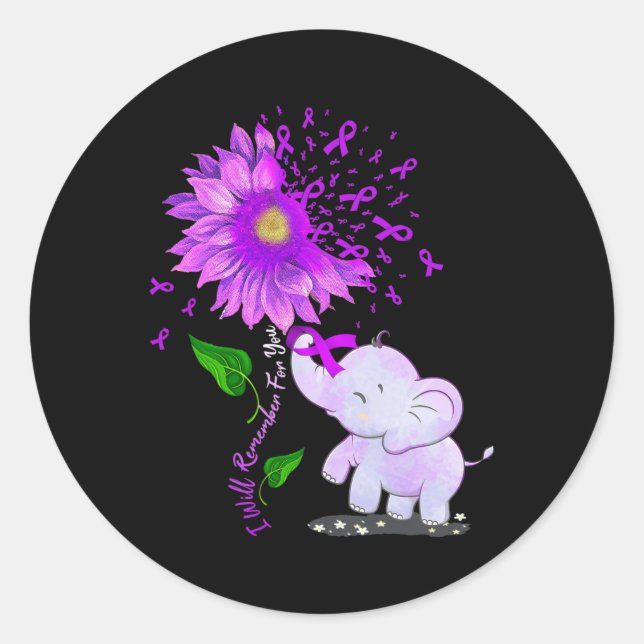 Sticker Rond Je Me Souviendrai De Vous Sunflower Alzheimerheime (Devant)