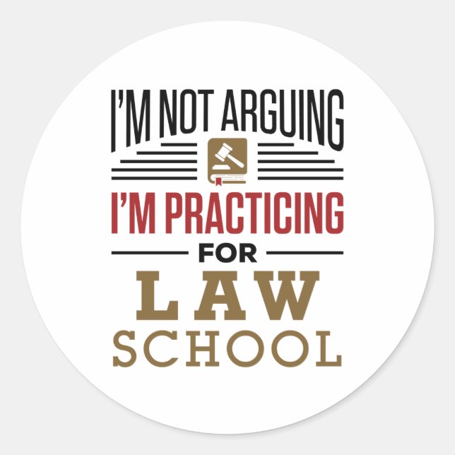 Sticker Rond Je n'affirme pas que je fais des études de droit (Devant)