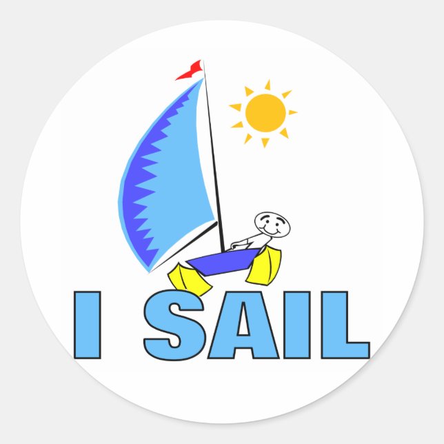 Sticker Rond Je navigue (Devant)