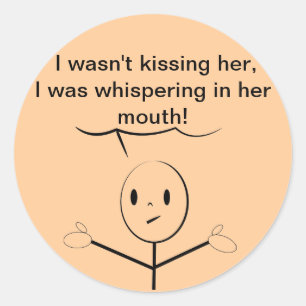 Sticker Rond Je ne l'embrassais pas - Citations Goofy