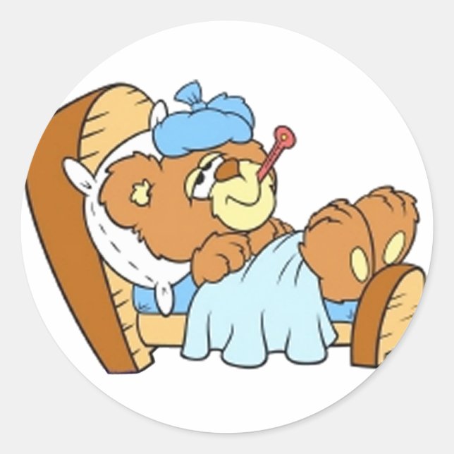Sticker Rond Je ne me sens pas bien (Devant)