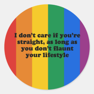 STICKER ROND JE NE M'INQUIÈTE PAS SI VOUS ÊTES DROITS