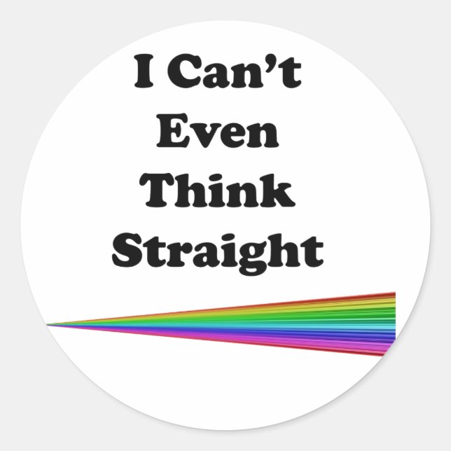 Sticker Rond Je ne peux même pas penser directement (Devant)