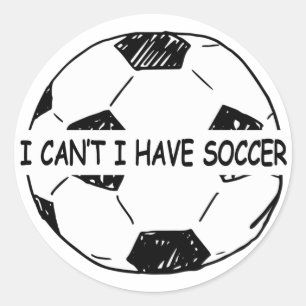 Sticker Rond Je ne peux pas avoir le football