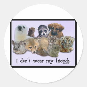 Sticker Rond Je ne porte pas mes amis