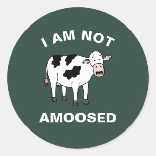 Sticker Rond Je Ne Suis Pas Amusé Amusant Agriculture Animale P