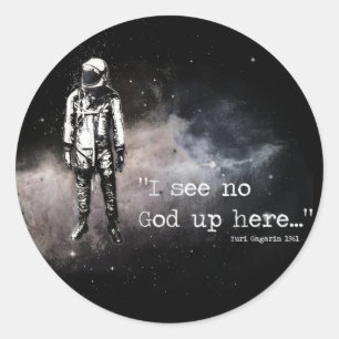Sticker Rond Je ne vois aucun dieu ici