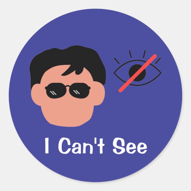 Sticker Rond Je ne vois pas (Devant)