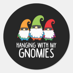 Sticker Rond Je Passe Avec Mes Gnomies Garden Gnome