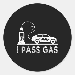 Sticker Rond Je Passe Gaz Électrique Véhicule Plaisanterie Pun 
