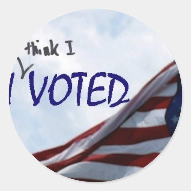 Sticker Rond Je pense que j'ai voté (Devant)