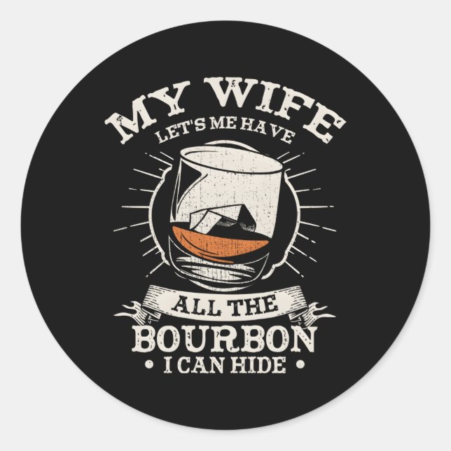 Sticker Rond Je Peux Cacher Le Whiskey. (Devant)