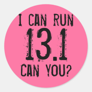 Sticker Rond Je peux courir 13,1 -- Pouvez-vous ?