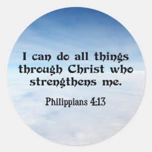 Sticker Rond Je peux faire tout par...Philippiens 4:13